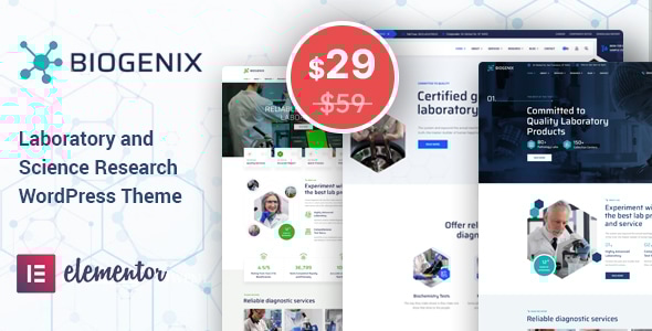 Biogenix - Science Research & Laboratory WP Theme Logo