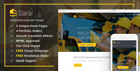 Saral - Construction Building Responsive WordPress Theme Logo